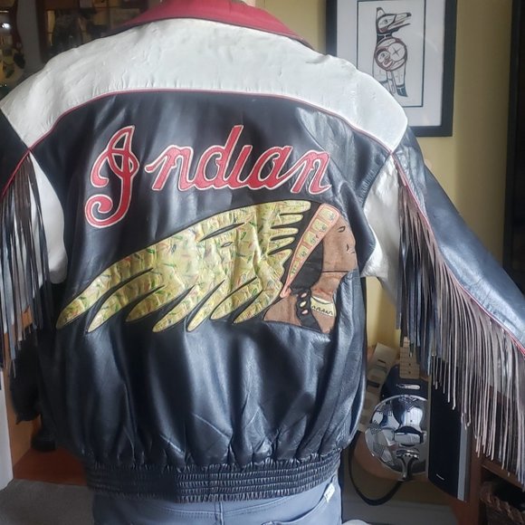 Very Rare Jeff Hamilton Leather Indian Motorcycle Jacket from the 80's - Picture 1 of 12